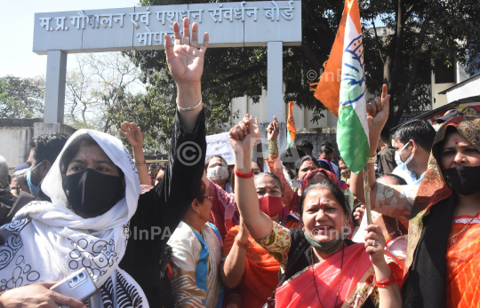 Congress protest in Bhopal