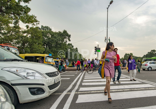 Pedestrians crossing or crosswalk a "zebra crossing"