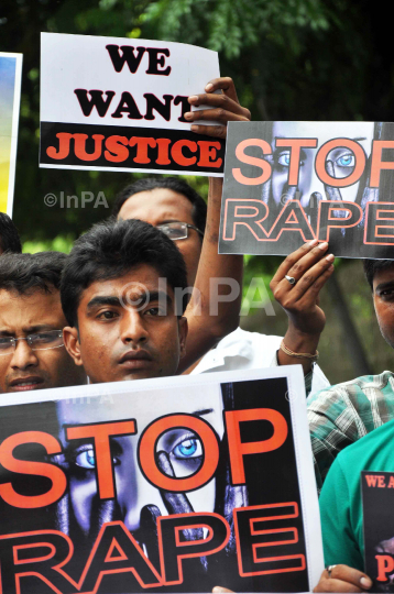Protest against the gang rape of a woman photojournalist