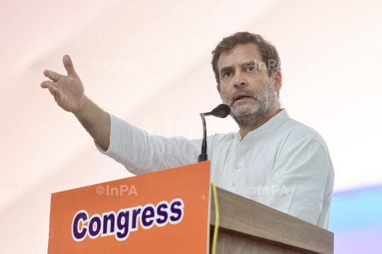 Rahul Gandhi addressing the Gujarat Tribal Leaders