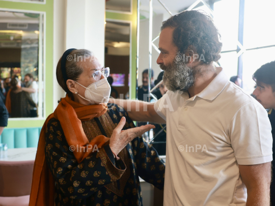 Rahul Gandhi with Sonia Gandhi