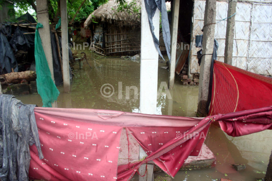 Some areas of Burdwan Town in under water due to rain on wednesday. Some hut also collapsed due to rain water. Burdwan Town observed 92 Millimeter rainfall during last 24 hours (19)